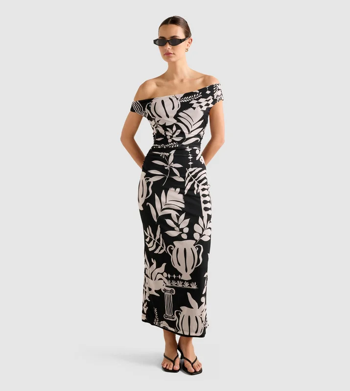 forever new GISELLA Printed Tipped Mesh Midi Dress